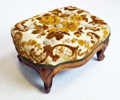 fig 1. Fine Small Foot Stool Rest Cabriole Leg Antique c1850