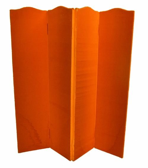 Antique Screen Room Divider Folding Backdrop Orange
