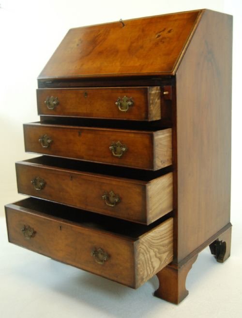 fig 2. Antique Walnut Bureaux Davenport Bureau Cheveret Desk