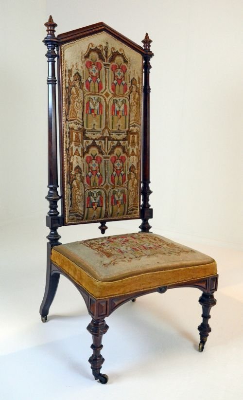 Gothic Revival Victorian Antique Prie-dieu Chair C1870