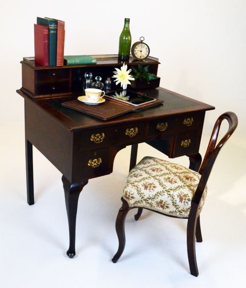 Antique Writing Table Desk Bureau Leather Top C1900