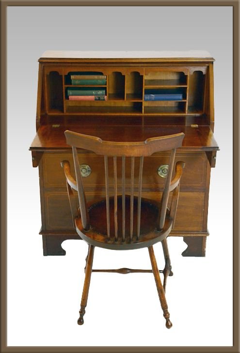 fig 1. Antique Mahogany Bureaux Davenport Bureau Cheveret Desk