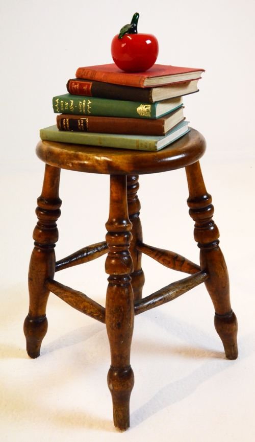 Beech & Ash Country Stool Antique 4 Leg Milking C1850
