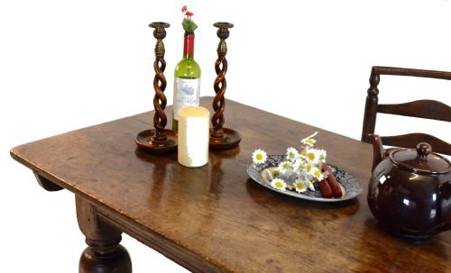 fig 1. Antique Oak Refectory Kitchen Dining Table 18th Century