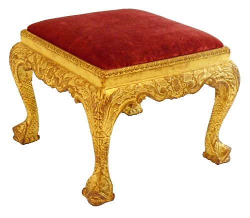 Giltwood Stool Antique Footstool Seat Georgian Revival