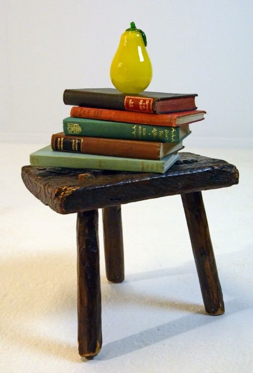 Elm Rustic Country Stool Antique 3 Leg Milking C1750