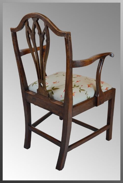 fig 2. Antique Elbow Chair Open Armchair Carver Hepplewhite
George lll Mahogany Re- Upholstered Original c1800