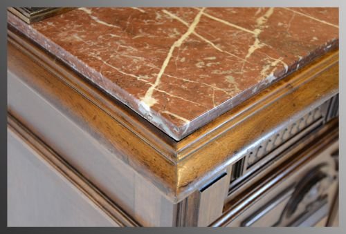 fig 2. Fine Dresser Buffet Cabinet Antique French Walnut c1900
Excellent Marble Top Walnut Galleried Display Cupboard