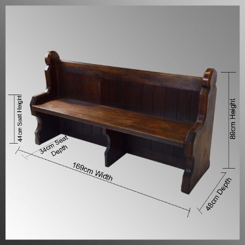 fig 1. Pair of Oak Church Pew Bench Settle Seat Antique c1850
A Rare Pair in Solid English Oak - Excellent Condition