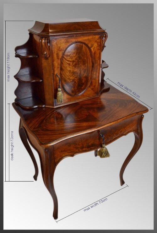 fig 1. Bonheur-du-Jour Desk Bureaux Davenport Bureau Cheveret
Rare & Stunning Desk Cabriole Legs Superb Condition