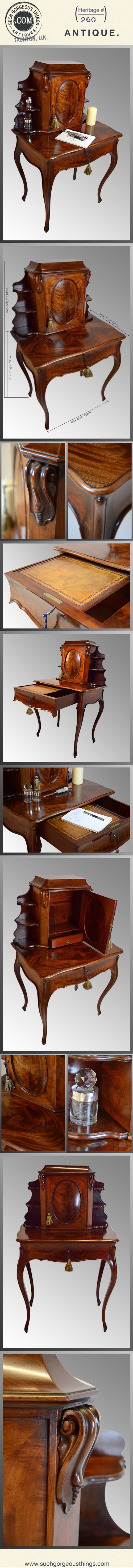 fig 4. Bonheur-du-Jour Desk Bureaux Davenport Bureau Cheveret
Rare & Stunning Desk Cabriole Legs Superb Condition