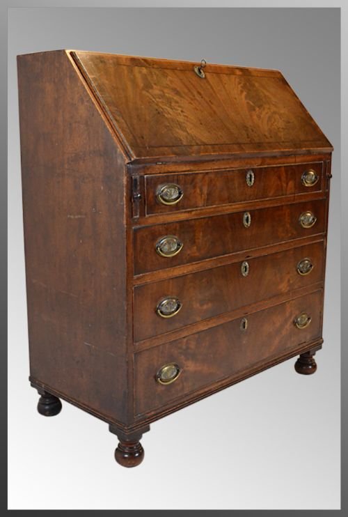 fig 2. Georgian Antique Bureaux Davenport Bureau Cheveret Desk
Useful Size - Attractive Mahogany - Nice Interior c1780