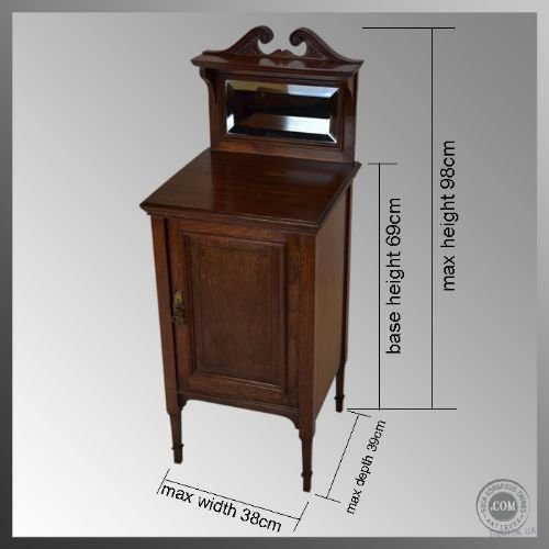 fig 1. Bedside Mirrored Vanity or Music Cabinet Pot Cupboard
Victorian - Compact Size - Magazine Rack - Versatile