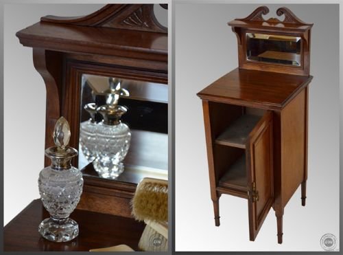 fig 2. Bedside Mirrored Vanity or Music Cabinet Pot Cupboard
Victorian - Compact Size - Magazine Rack - Versatile