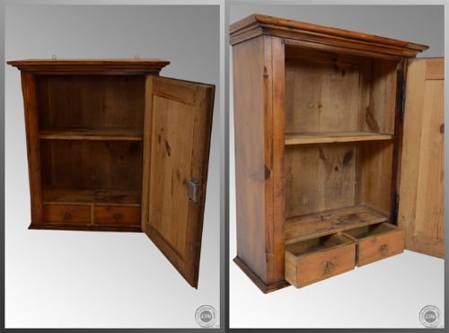 fig 2. Antique Victorian Pine Small Hanging Cabinet & Drawers
Superb & Unique Piece - Great Condition - Lovely Size