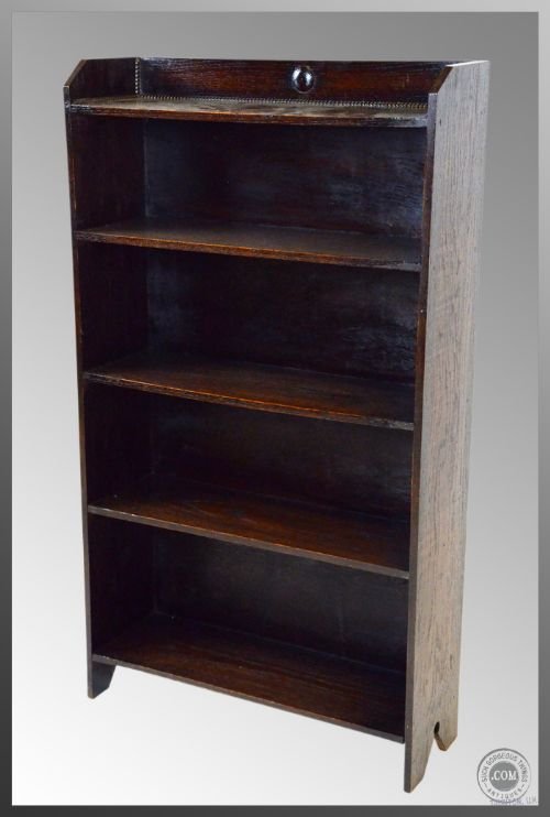 Antique Edwardian Oak Bookcase Library Display Cabinet
four Shelves - Display Top - Excellent Condition