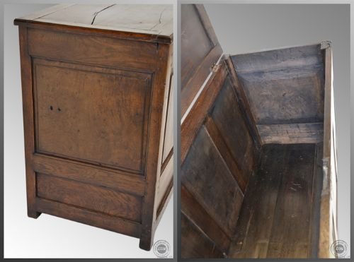 fig 2.
Large Oak Coffer Chest Trunk Box Antique 17th Century
Use as Linen Storage - Window Seat - Sideboard Cabinet