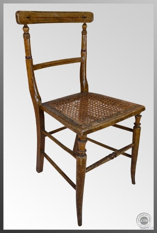 Victorian Painted Bergere Bedroom Chair Antique C1850