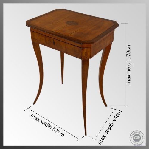 fig 1. Antique Vanity Sewing Hobby Work Occasional Table c1900
Satinwood Display Table - Elegant Design - Marquetry