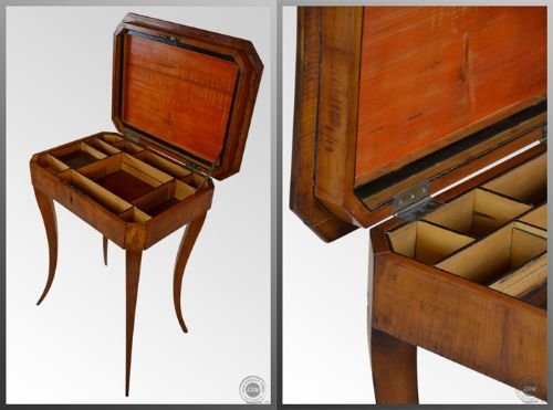 fig 2. Antique Vanity Sewing Hobby Work Occasional Table c1900
Satinwood Display Table - Elegant Design - Marquetry