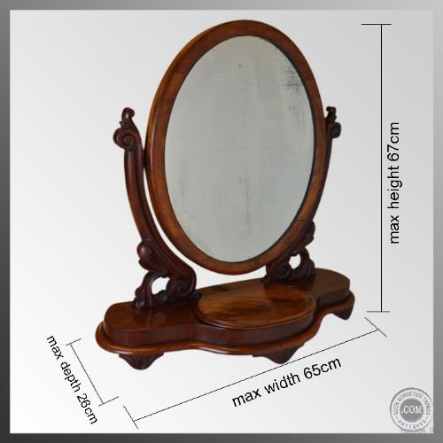 fig 1. Dressing Vanity Swing Bedroom Cosmetic Mirror Antique
Oval Toilet Mirror Original Glass - Storage Compartment