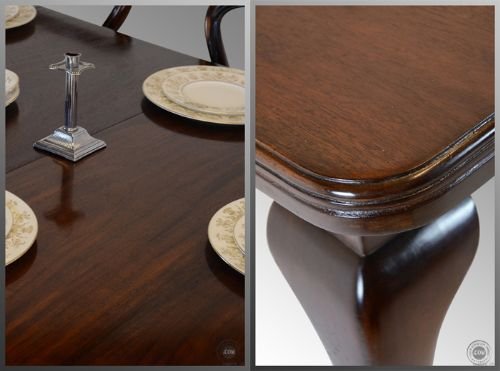 fig 2. Extending Dining Table Victorian Wind-out Antique c1870
Cabriole Legs - Castors - Immaculate - Winder Handle