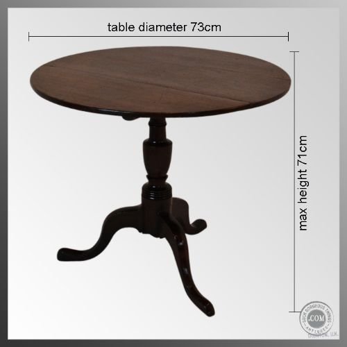 fig 1. Georgian Oak Circular Tripod Occasional Tilt Top Table
Antique Round Tea Side Lamp Table 28