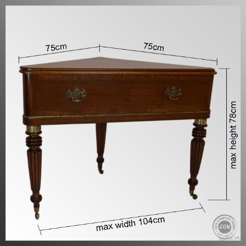 fig 1. English Regency Period Antique Cellarette Jardiniere
Corner Table - Reeded Legs - Stunning Condition - c1820