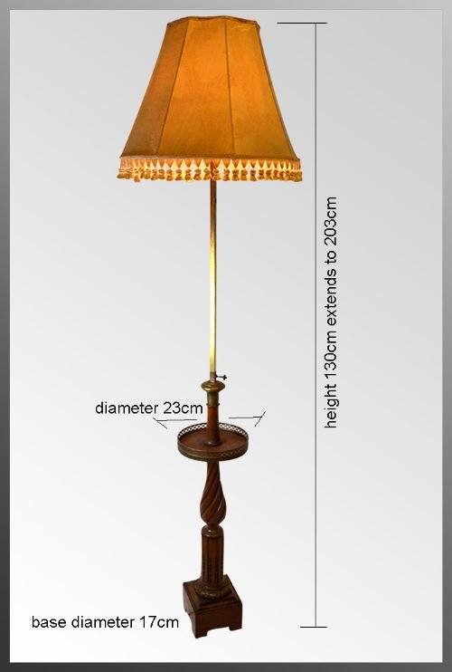 fig 1. Antique French Floor Tall Standard Lamp & Shade c1900
Wine Tray - Gilt Metal - Adjustable Extending - Rewired