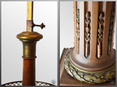 fig 2. Antique French Floor Tall Standard Lamp & Shade c1900
Wine Tray - Gilt Metal - Adjustable Extending - Rewired