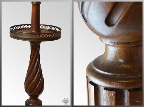fig 3. Antique French Floor Tall Standard Lamp & Shade c1900
Wine Tray - Gilt Metal - Adjustable Extending - Rewired
