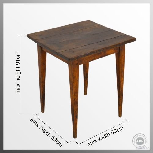 fig 1. Antique Elm & Ash Coffee Occasional Side Lamp Table
Superb Small Country Table - Taper Legs - Lovely Colour