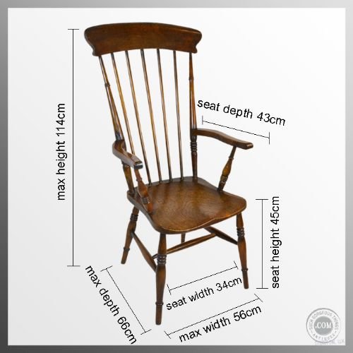 fig 1. Windsor High Back Chair Country Elm Stick Armchair