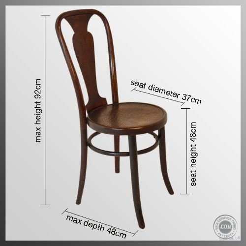 fig 1. Pair Bentwood Cafe Kitchen Dining Chairs Antique c1910