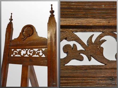 fig 2. Artists Art Easel Antique Oak Painters Painting Stand