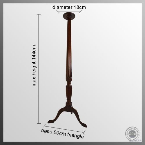 fig 1. Torchere Stand Tripod Plant Lamp Antique Mahogany c1860