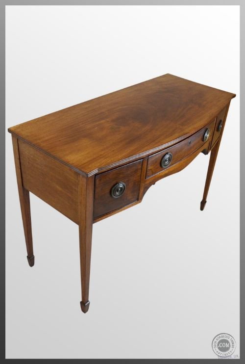Antique Triple Drawer Console Table Writing Desk Bureau
bow Fronted - Excellent Size - Superb Condition - C1900