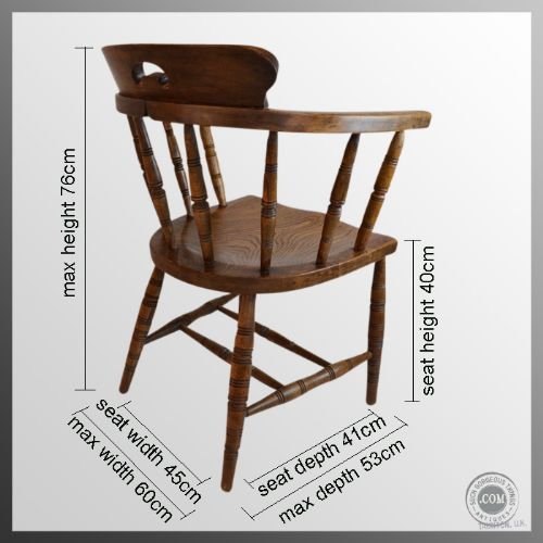 fig 1. Windsor Bow Smokers Armchair Elm Country Chair c1880
Superb Condition - Double Stretcher - Lovely Colour