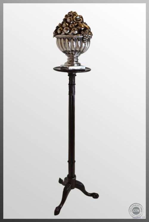 Torchere Stand Tripod Plant Lamp Antique Mahogany C1880