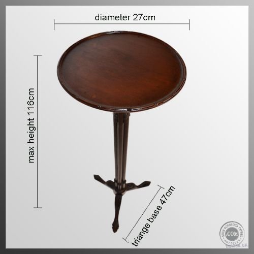 fig 1. Torchere Stand Tripod Plant Lamp Antique Mahogany c1880