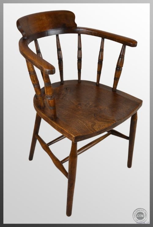 Windsor Bow Smokers Armchair Elm Country Chair C1880 Superb Condition - Double Stretcher - Lovely Colour
