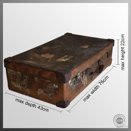 fig 1. Travel Case Antique Luggage Suitcase Vintage English
