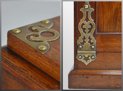 fig 2. Antique Coal Box Fireside Cabinet Log Bin Purdonium
Victorian - Brass Detailing - Walnut - Excellent Order