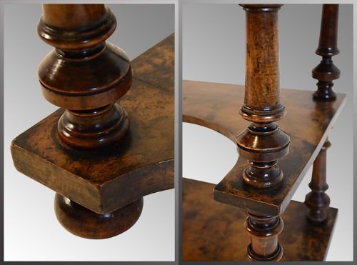 fig 2. Antique Walnut Bureaux Davenport Bureau Cheveret Desk
Knee-hole Open Shelf Writing Table - Leather Top c1860