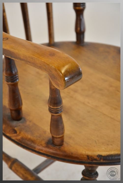 fig 2. Set Eight 8 Kitchen Dining Antique Windsor Chairs c1900
Including Carvers - Elm & Beech - Stick Back Country