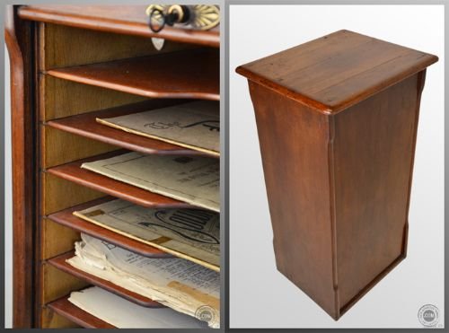 fig 2. Music Document Filing Cabinet Drawers Antique c1900
Art Nouveau Period Tambour Fronted Specimen Collectors