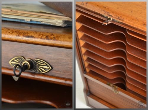 fig 3. Music Document Filing Cabinet Drawers Antique c1900
Art Nouveau Period Tambour Fronted Specimen Collectors
