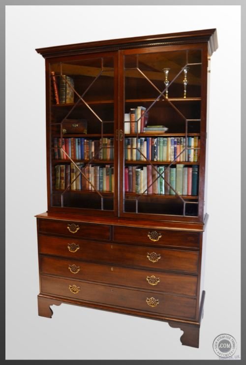 Large Chest Drawers Bookcase Library Cabinet Antique
english George Lll C1800 Display Case Book Shelves