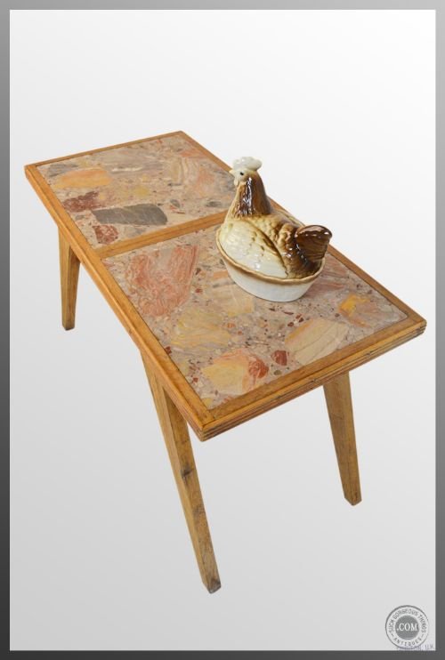 Antique Danish Coffee Occasional Side Table C1900
marble Top - Oak & Birch - Useful Size - Good Condition