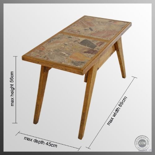 fig 1. Antique Danish Coffee Occasional Side Table c1900
Marble Top - Oak & Birch - Useful Size - Good Condition